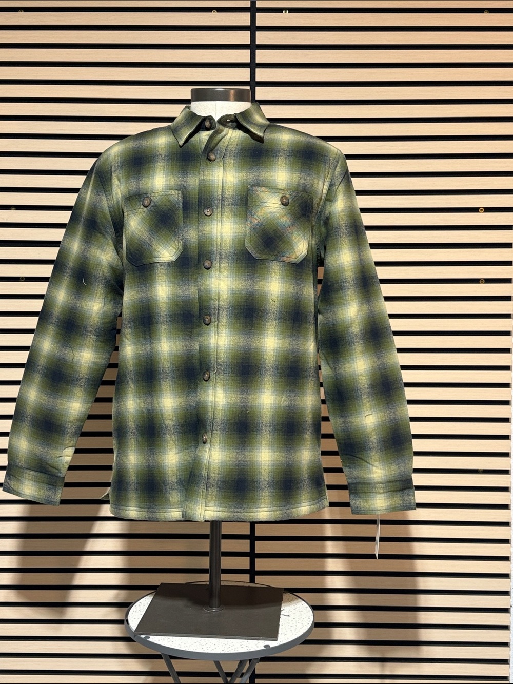 Green & Navy Plaid Button-Up Shirt